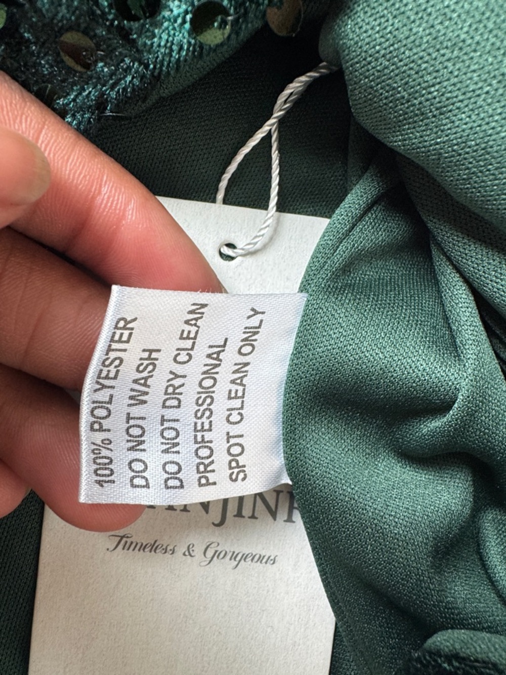 QUANJINR Sequin Mini Dress Green Black Ombre Spaghetti Strap Bodycon SIZE 2 - Picture 3 of 6